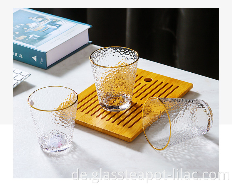 Flieder KOSTENLOSE Probe 300 ml / 340 ml / 420 ml benutzerdefinierte Geschenkbox japanisches Vintage-Glas wiederverwendbares Eis / Blase / Milchtee / Milchtee / Teetasse
